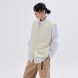 [Riversible]Fleece & Padding Vest V2 Beige (6622449041526)