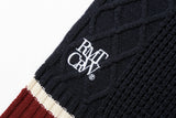 ケーブルニットロゴマフラー/CABLE KNIT LOGO MUFFLER_NAVY