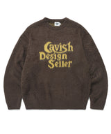 BRUSHED SELLER LOGO KNIT CREWNECK BROWN(CV2DFUK600A)