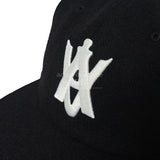A LOGO EMBLEM WOOL BALL CAP BLACK