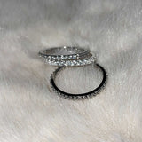 [S925] 2MM プロング セッティング テニス リング / [S925] 2MM Prong Setting Tennis Ring (black silver)