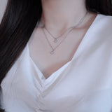 Double mini butterfly layered necklace