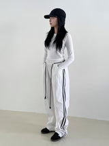 Hip track wide pants
