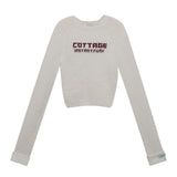 Cropped needlework wool-blend sweater