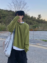 ツイストクロップドラウンドニット 5C