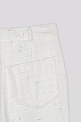 Glitter Tweed Pants White