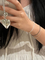 (silver925) Square beads bracelet *3color
