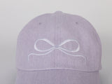 WHITE BOW EMBROIDERY CAP (PURPLE)