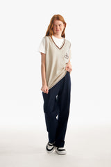 ミドルチェリーⅤネックニットベスト／MIDDLE CHERRY V-NECK KNIT VEST [BEIGE]