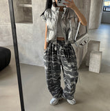 Camouflage Lettering Jogger Pants