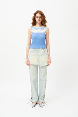 スモールチェリーストライプニットベスト / SMALL CHERRY STRIPE KNIT VEST [SKY]