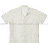 レースオープンカラーシャツ/FL lace open collar shirt (2 colors)