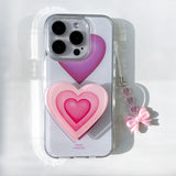 [Handmade] Pink lovely ribbon heart phone keyring