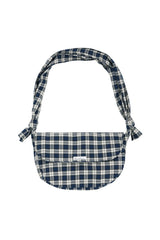 knotted checkshirts messenger bag blue