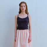 ローズノースリーブTシャツ / ROSE SLEEVELESS TEE, DARK NAVY