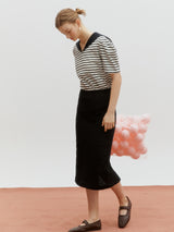 Sailor curved tee - Black (6682588905590)