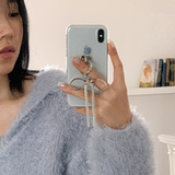 [handmade]ミニイニシャルリボンキーリング