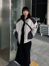 Cut-Off Cutting Hooded Zip-Up
