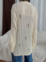 ロングダメージカーディガン / Long Damage Cardigan (3color)