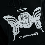 Monster Rose Hoody [White Glitter]