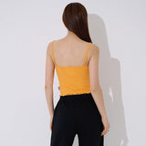 アンバランスシャーリングクロップスリーブレス/TOP(9397) Unbalance Shirring Crop Sleeveless