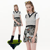Tweed Crop Vest [Cotton Candy] (6612244168822)