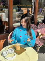 [SALE] blue flower knit