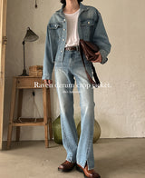 Lavender crop denim jacket (2 color) (6694661292150)