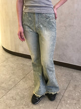 Hera boots cut denim pants 