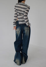 ボヘミアンデニムパンツ / bohemian denim trousers