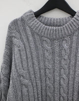 ウールプレッツェルバルキーニット / Wool pretzel bulky knit (4color)