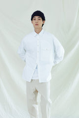 UTILITY CURVED POCKET OXFORD SHIRT WHITE (6554667810934)