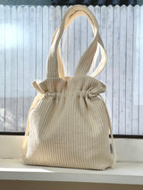 Ribbed fabric String bag