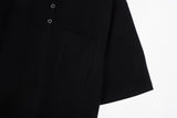 LMN コットンハーレーネックポケット半袖Tシャツ