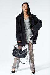トリプルチェーンアリゲーターレザーバッグ / Triple Chained Alligator Leather Bag (glossy)