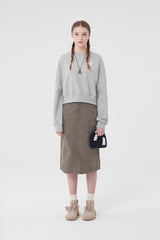 ウィティーバニークロップ丈スウェットシャツ／WITTY BUNNY CROP SWEATSHIRT [MELANGE GRAY]