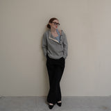 Gray Waffle Button Tee