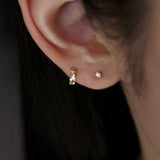 14K gold cognac diamond earring (6680489001078)