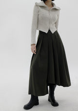 アンバランスプリーツスカート / Unbalanced pleated skirt (2color)