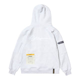ZIPPER OVERSIZED ZIP UP HOODIE BLACK / WHITE MELANGE