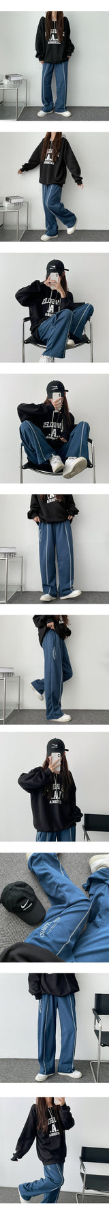 Napping Lining Bis Coloring Half Zip-Up Hoodie