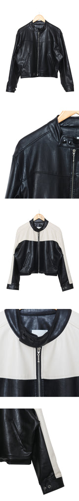 レイシングクロップレザージャケット / Racing Crop Leather Jacket