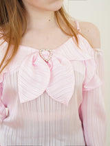 heart ring satin blouse (6688683065462)