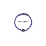 菊キューブクリスタルリング / 菊 Cube Crystal Ring 06.Purple&Silver