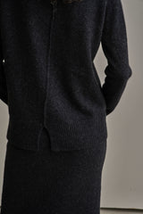 ウール Vニット/WOOL V-KNIT_CHARCOAL