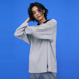 Half-moon Long sleeve T-shirt [Gray] (6592006619254)