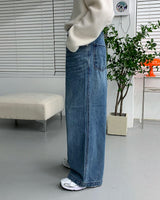 ワイドボタンデニムパンツ / SI Wide Button Denim Pants (2 colors)