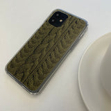 CABLE KNIT HARD JELL CASE_KHAKI