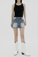 ローライズジーンズスカート / Low Rise Jean Jean Skirt