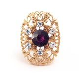 blooming purple stone ring (6571415306358)